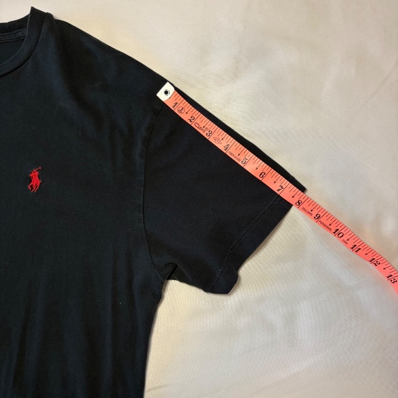 Polo Cotton T-Shirt Black Red‎ Pony Size Large - Picture 3 of 6